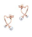 Heart Pearl Silver Stud Earring STS-6127